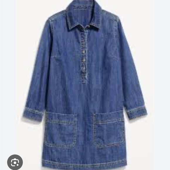 GET READY FOR FALL 🍁 
Old Navy PopOver Denim Dress With Pockets - Picture 1 of 15